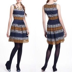Anthropologie Maeve Crochet Striated Lace Dress